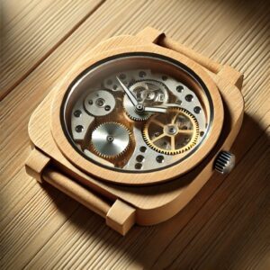 montre en bois à quartz